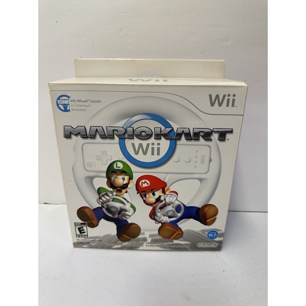 Mario Kart Wii Wheel Bundle CIB - Nintendo Wii 2008